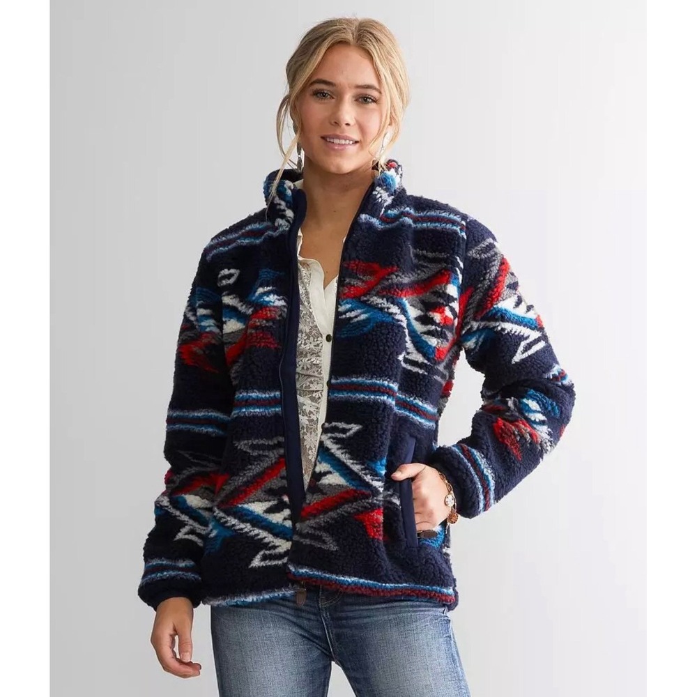 NWT Ariat Women's Chimayo Southwestern Sherpa Jacket - Fleece Small Aztec XXL
